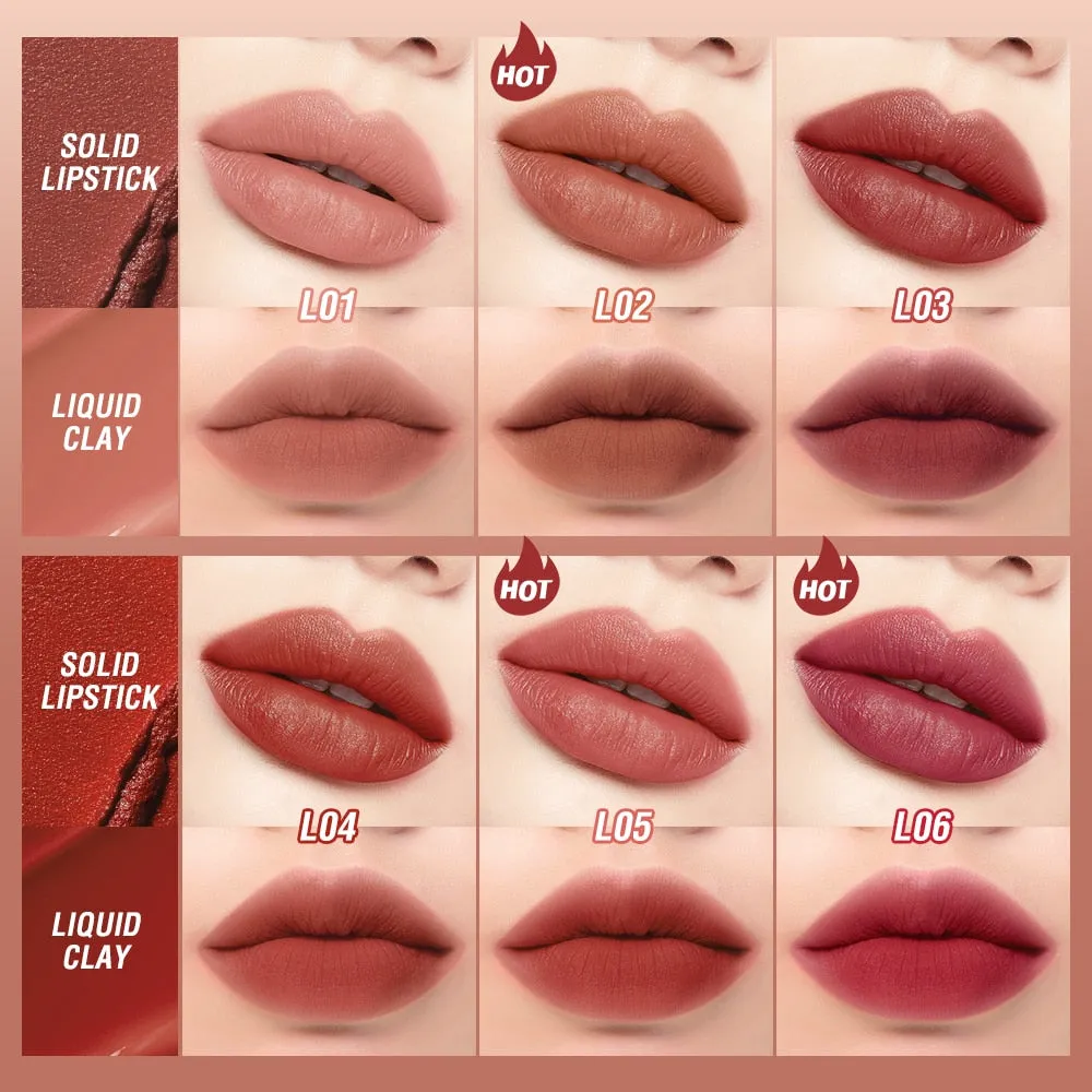 12 Colors 2 in 1 Lip Tint Waterproof Long-lasting Moisture Lipstick