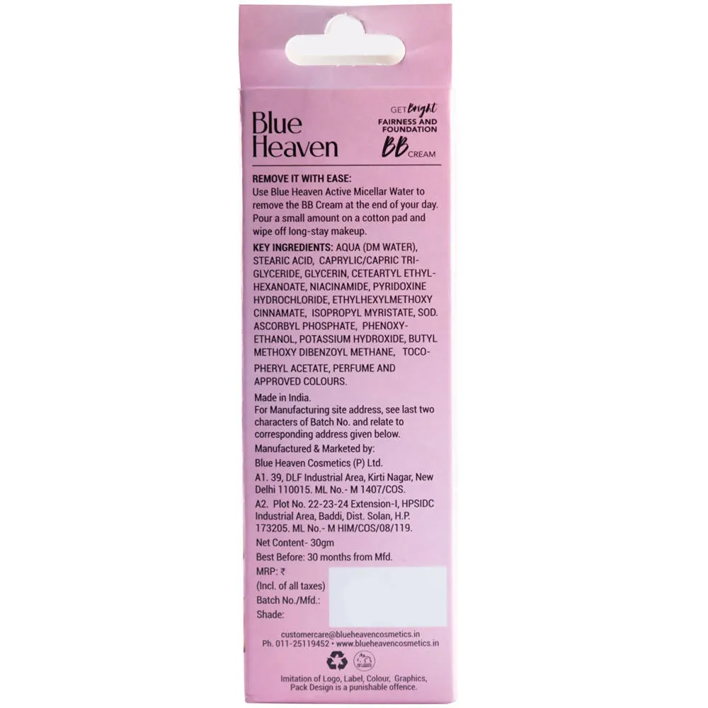 Blue Heaven BB Cream Cream SPF 15 PA   