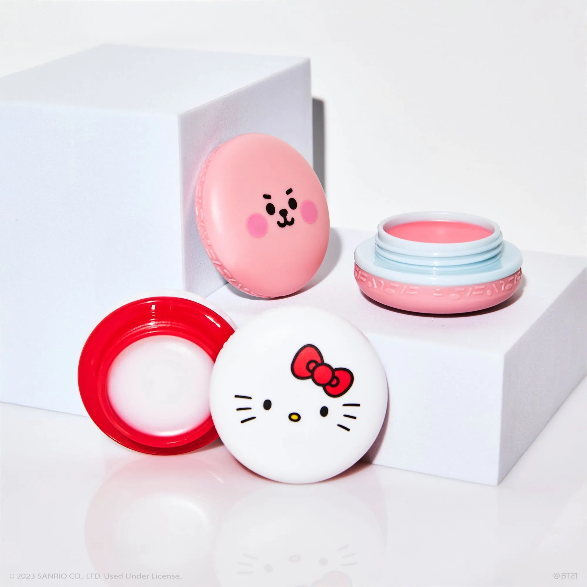 Hello Kitty & BT21 COOKY Moisturizing Macaron Lip Balm Duo