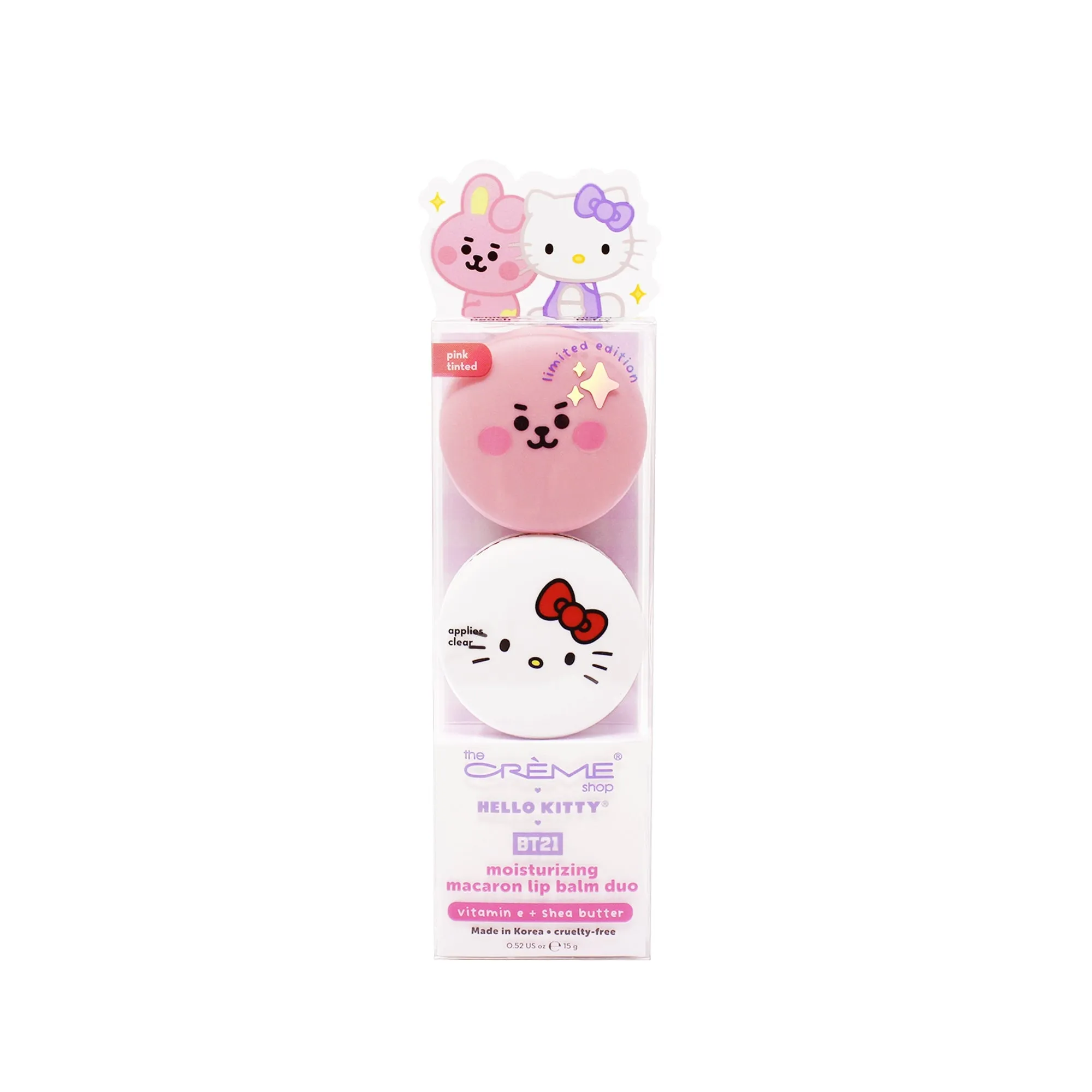 Hello Kitty & BT21 COOKY Moisturizing Macaron Lip Balm Duo