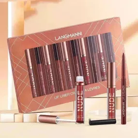 Lip Liner And Lipstick Makeup 12 Pcs Set 6 Matte Lipstick 6 Lip Liner Pens Waterproof Long Lasting Matte Lipstick Beauty Cosmetics Makeup Gift For Girls Lipstick Set