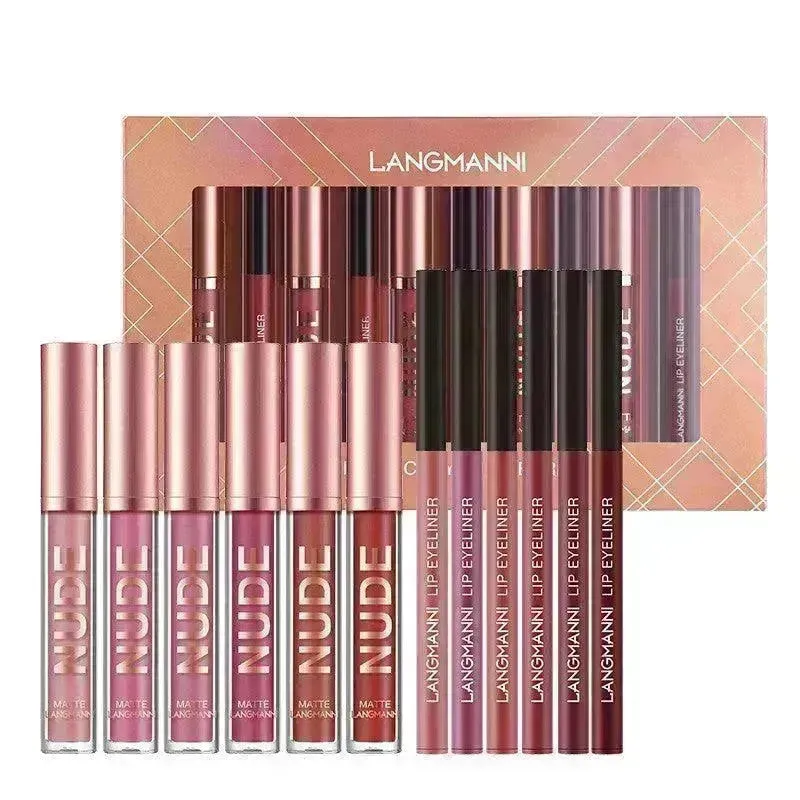 Lip Liner And Lipstick Makeup 12 Pcs Set 6 Matte Lipstick 6 Lip Liner Pens Waterproof Long Lasting Matte Lipstick Beauty Cosmetics Makeup Gift For Girls Lipstick Set