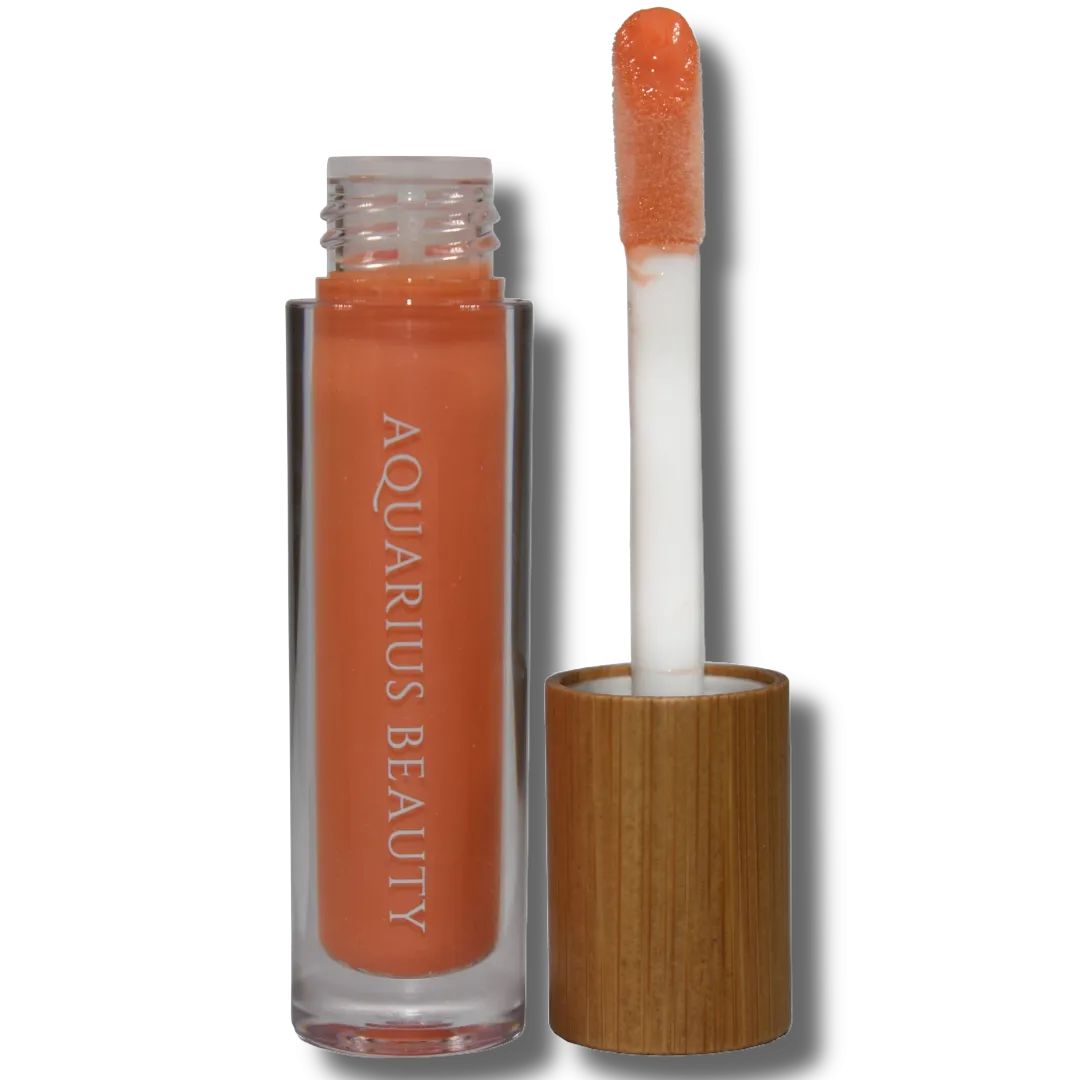 Peach Tinted Lip Gloss   Vitamin E   vegan & cruelty free