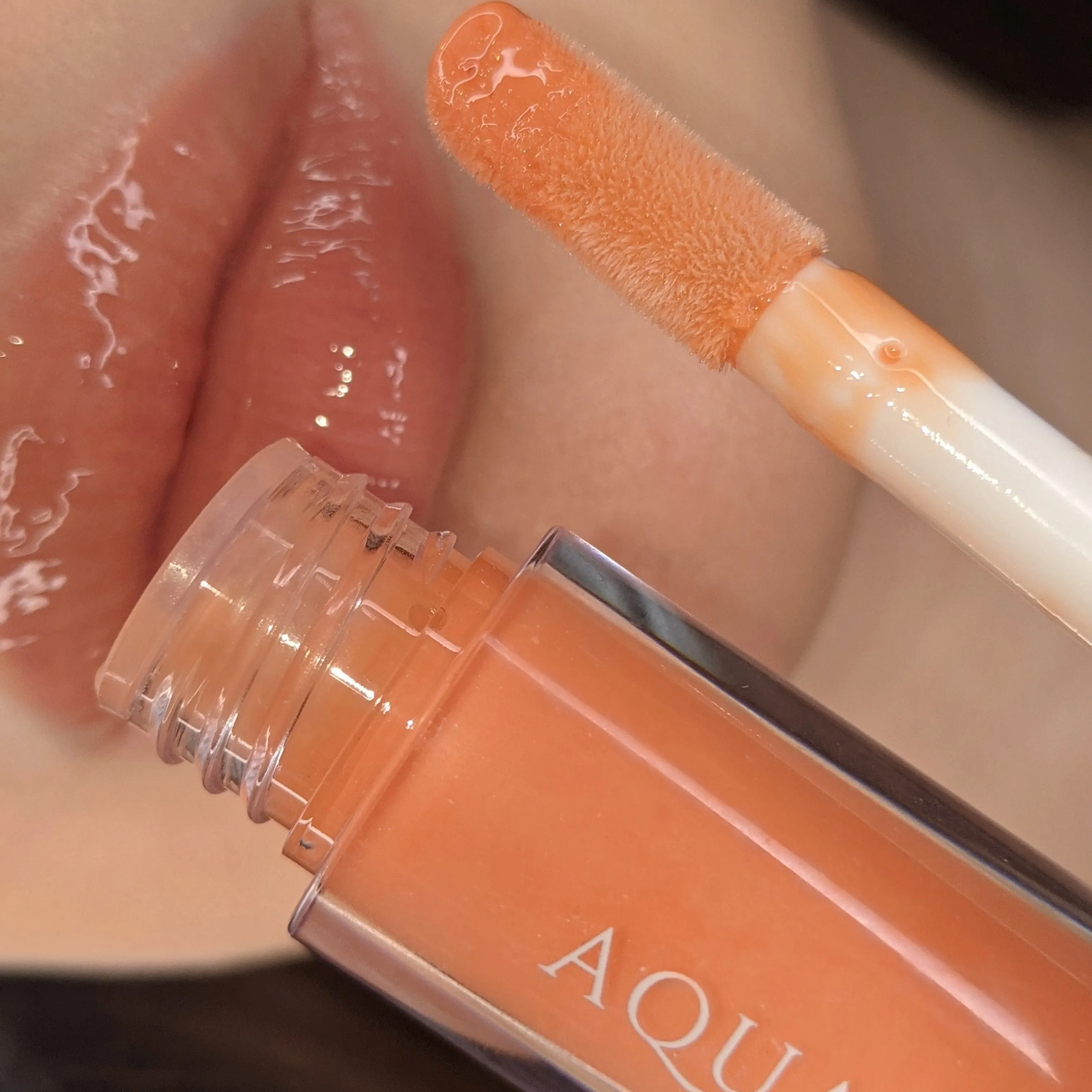 Peach Tinted Lip Gloss   Vitamin E   vegan & cruelty free