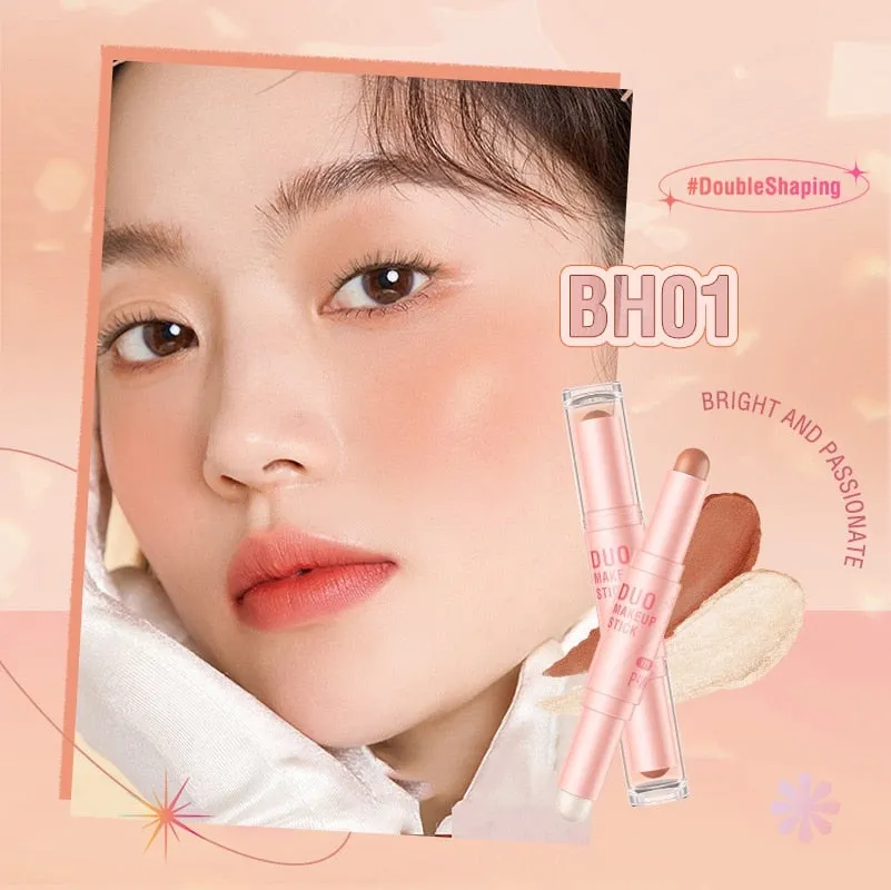PINKFLASH Double Head Concealer Pen Face Makeup Waterproof Contouring Foundation Contour Blush Highlighter Stick Cosmetics
