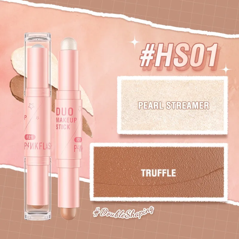 PINKFLASH Double Head Concealer Pen Face Makeup Waterproof Contouring Foundation Contour Blush Highlighter Stick Cosmetics