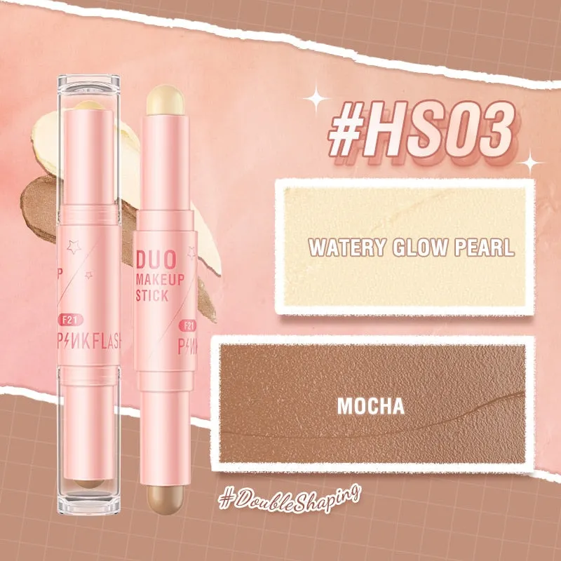 PINKFLASH Double Head Concealer Pen Face Makeup Waterproof Contouring Foundation Contour Blush Highlighter Stick Cosmetics