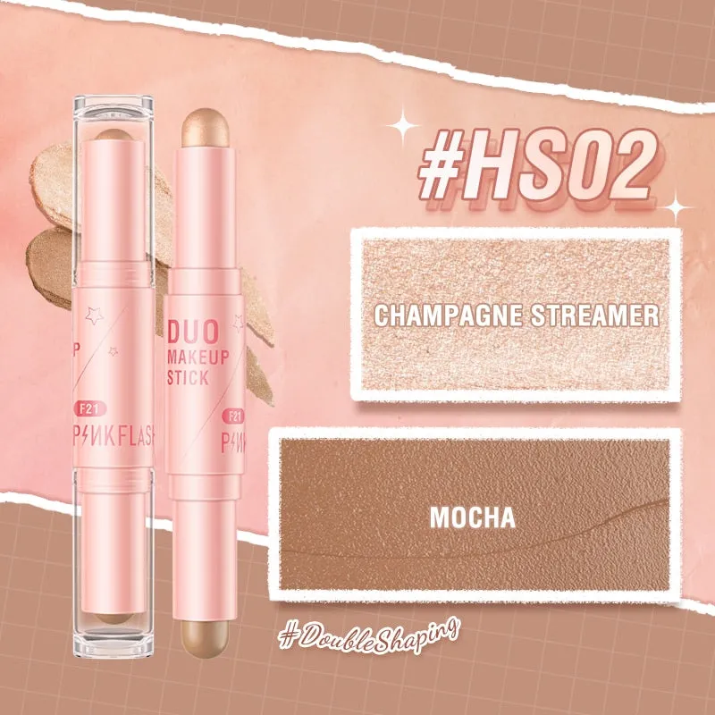 PINKFLASH Double Head Concealer Pen Face Makeup Waterproof Contouring Foundation Contour Blush Highlighter Stick Cosmetics