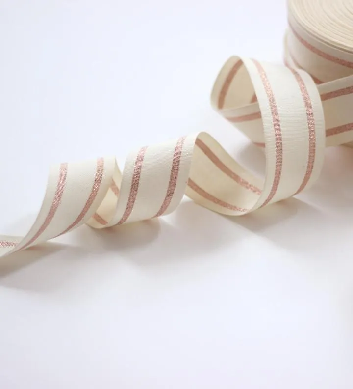 Striped cotton ribbon 1 ½” width - 44 yds ribbon