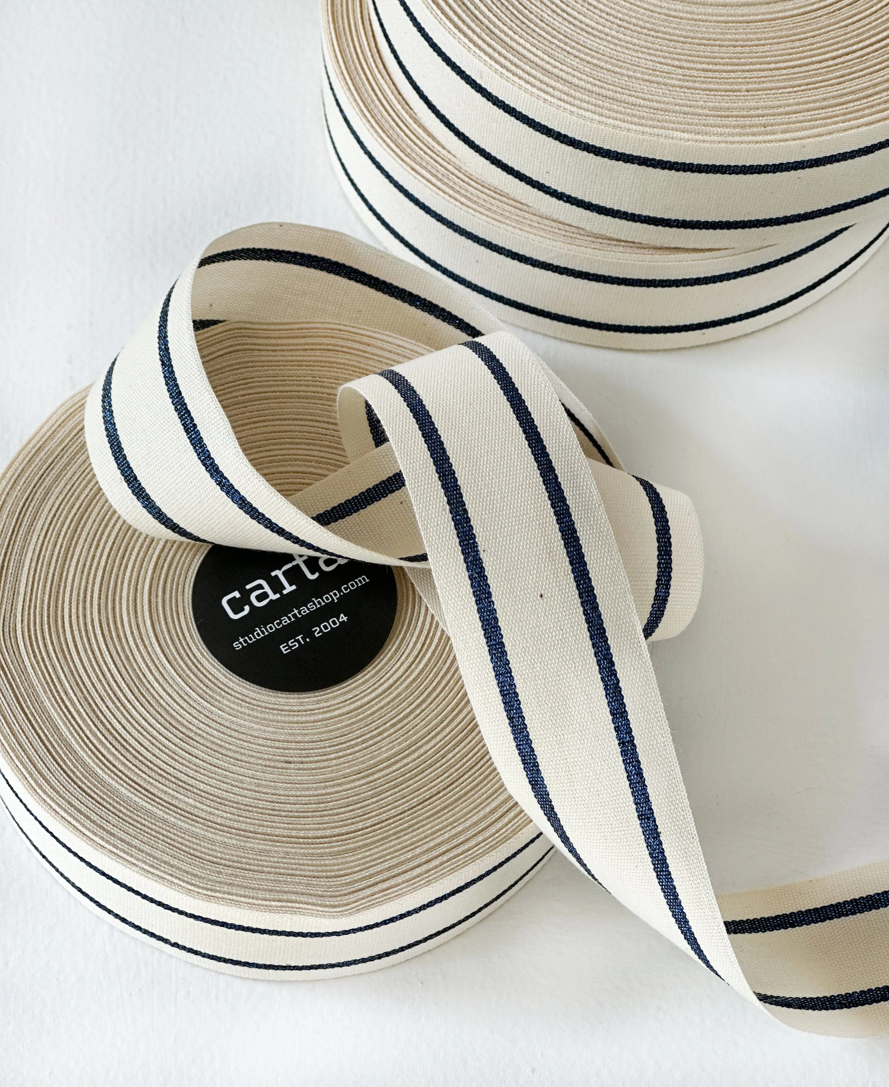 Striped cotton ribbon 1 ½” width - 44 yds ribbon