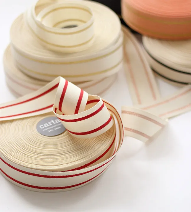 Striped cotton ribbon 1 ½” width - 44 yds ribbon