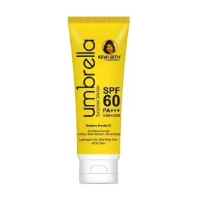 Umbrella Sunscreen Solution SPF 60, Broad Spectrum Protection, No White Cast, Lightweight Matte Finish with Raspberry Oil